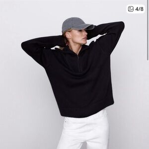 Zara Heavy Knit Zip Sweater